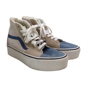 Vans SK8 Hi Platform Tapered Stackform Shoes Womens 8.5 Suede Sherpa High Top